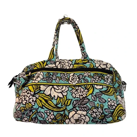 Vera Bradley Island Blooms Quilted Cotton Weekender Travel Duffel Bag  18 inch - Picture 2 of 7